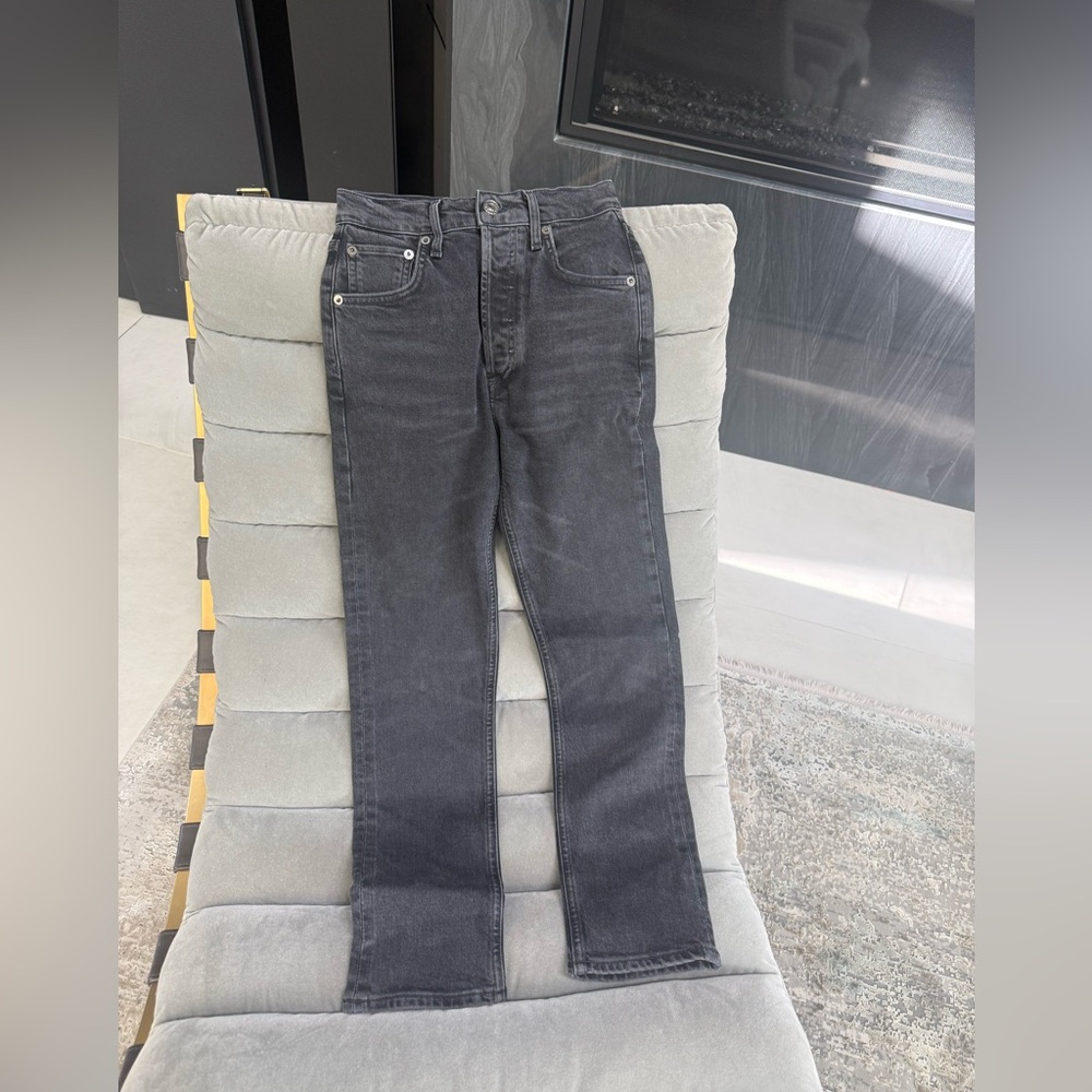 Agolde Skinny High-Rise Jeans in Washed Black